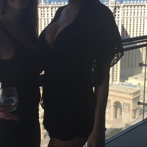 Black swim suit cover up